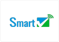 A smart logo with the word smart underneath it.
