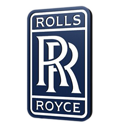 A blue and white logo of rolls royce.