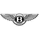 A black and white image of the bentley logo.
