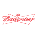 A red budweiser logo with crown on it.
