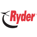 A red and black logo for ryder